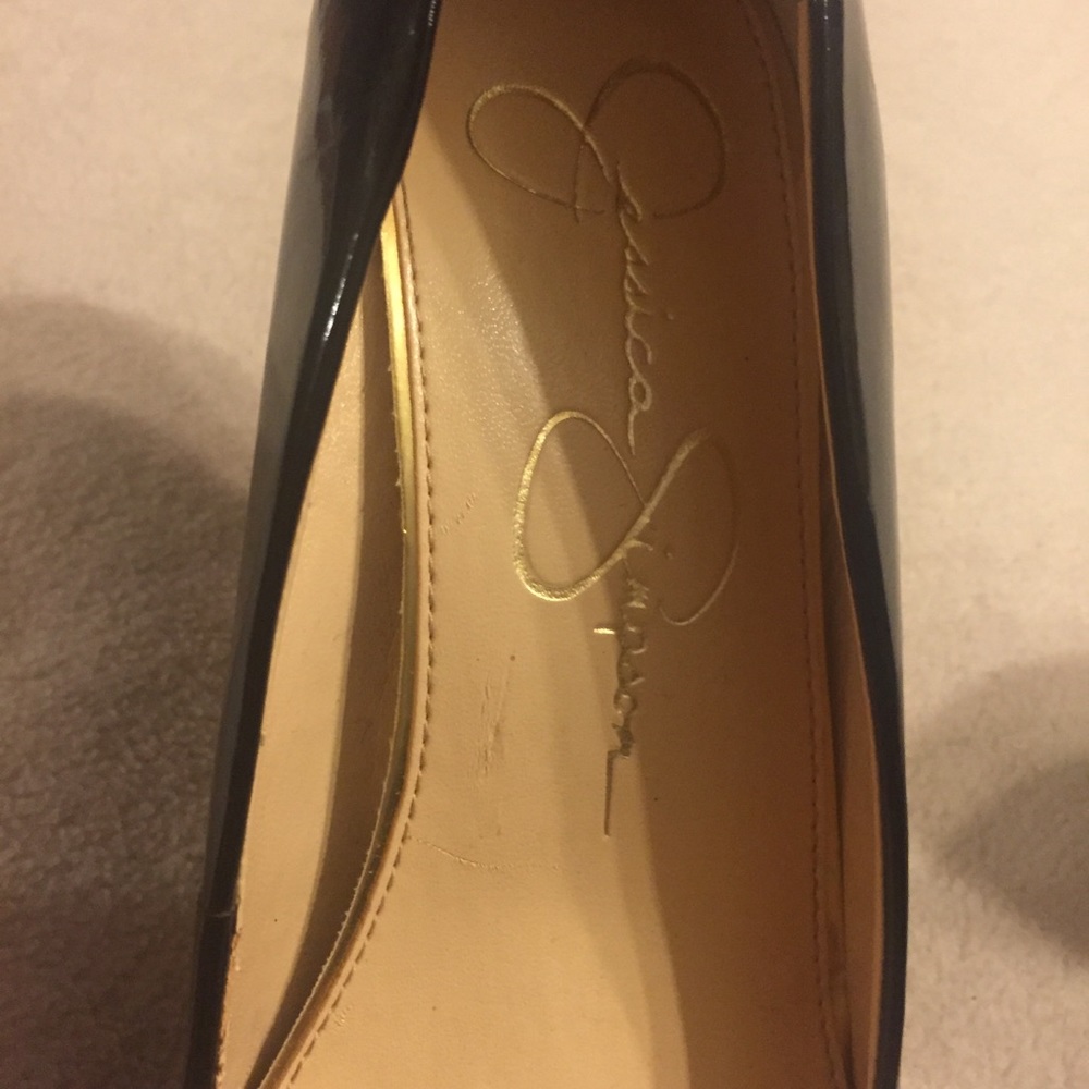 Jessica Simpson Black Patent Leather Heel Sz 8.5 M - Picture 5 of 7